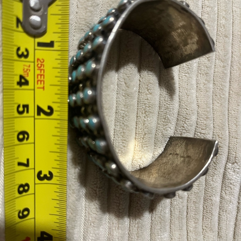 Turquoise and Sterling Silver Women's Cuff Bracelet - Picture 6 of 9